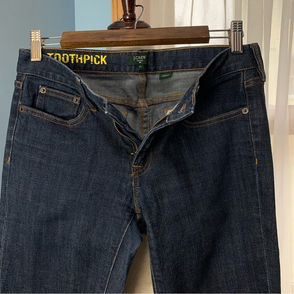 J. Crew Dark Wash Toothpick Stretch Jeans - Picture 3 of 6